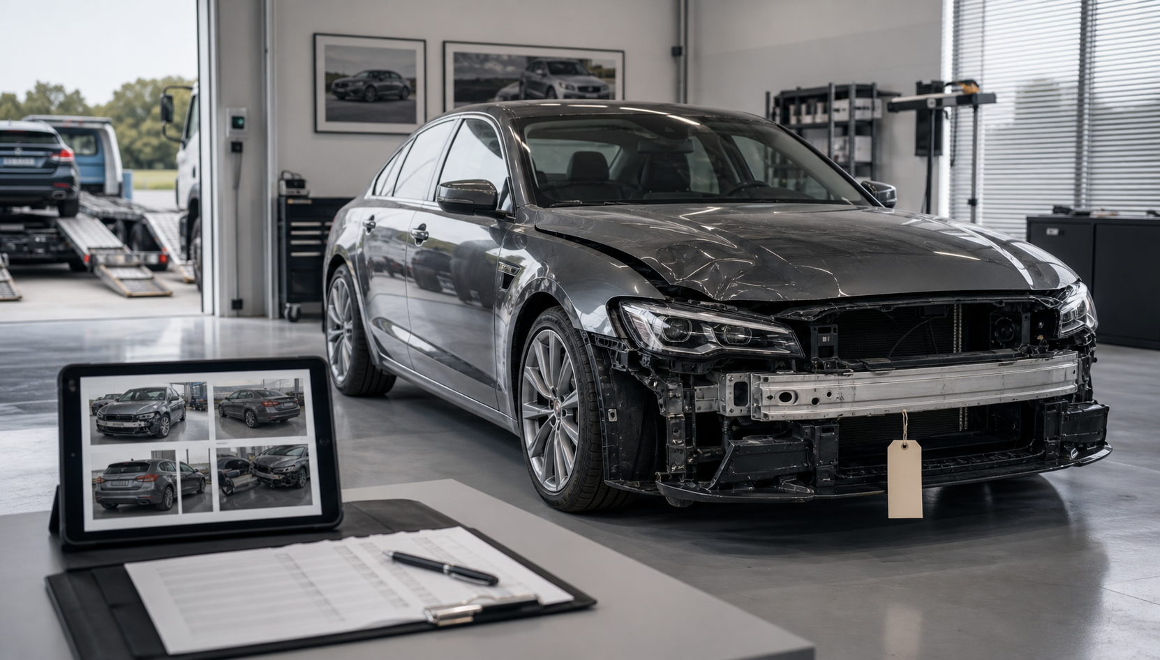 Préparation à la vente d'un véhicule accidenté